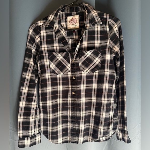 SO Other - AUTHENTIC AMERICAN HERITAGE “SO PERFECT” Women’s XS Denim Plaid Flannel Shirt